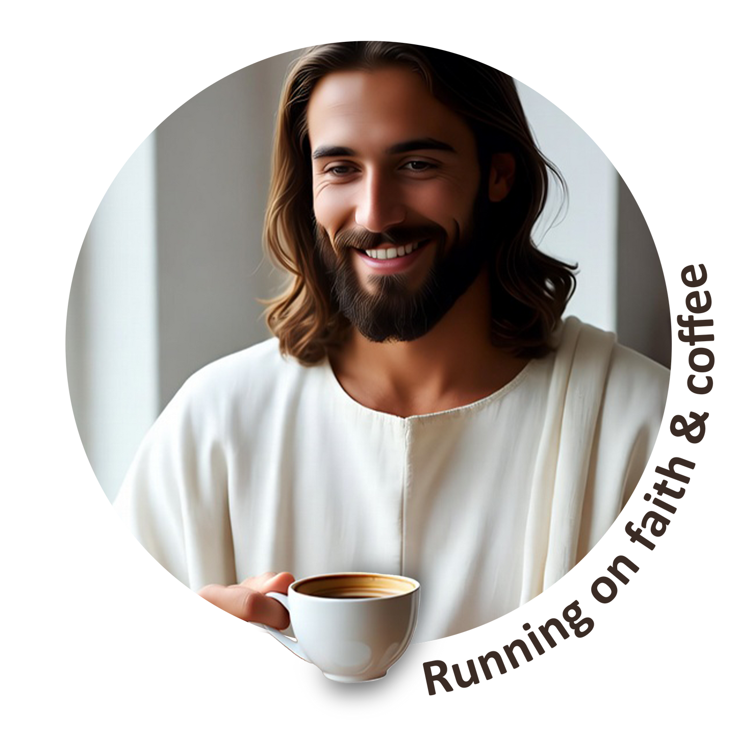 Running on faith & coffee bag