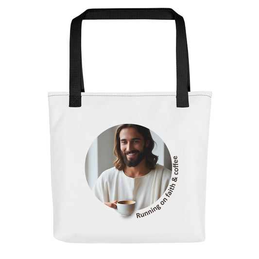 Running on faith & coffee bag